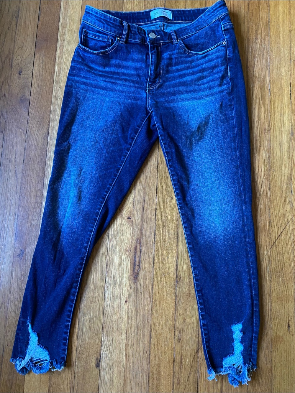 BKE Payton Jeans Women's 28 Mid Rise Ankle Skinny Distressed Frayed Hem